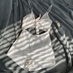 Romper with Cut-Outs and Tie Front